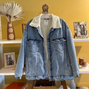 Cotton On Women’s Denim Fleece Jacket- Size Medium